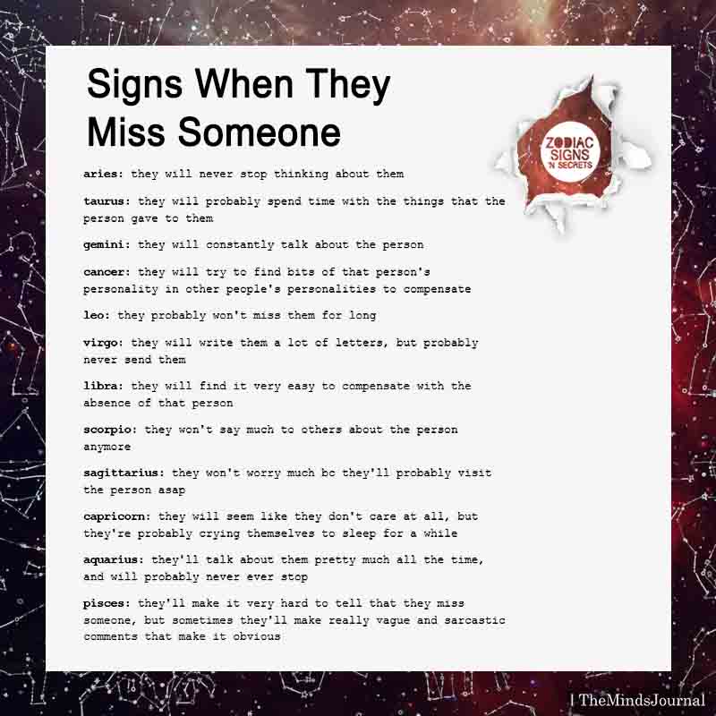 Signs When They Miss Someone