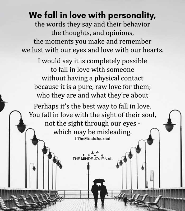 We fall in love with personality