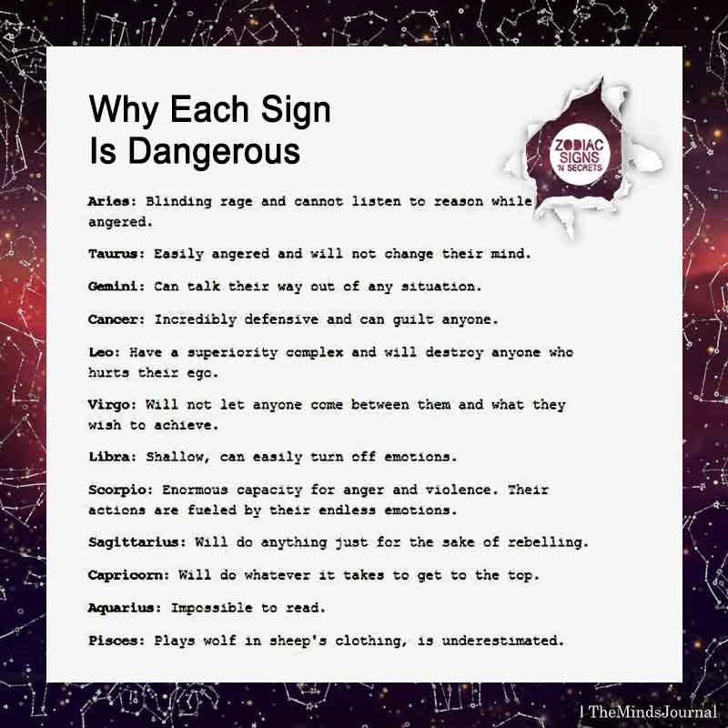 Why Each Sign Is Dangerous
