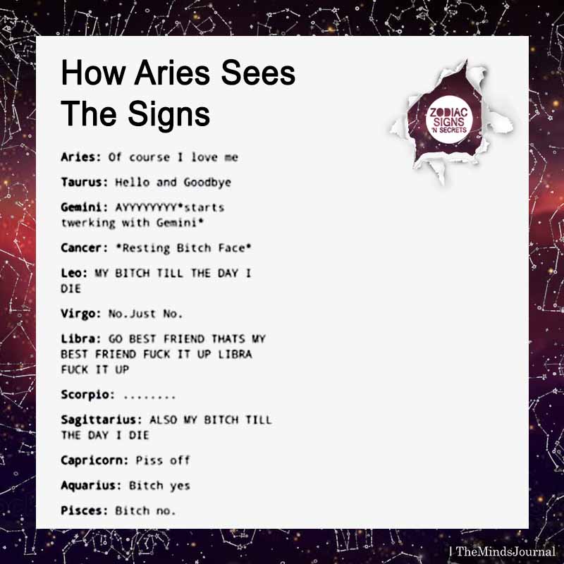 How Aries Sees The Signs