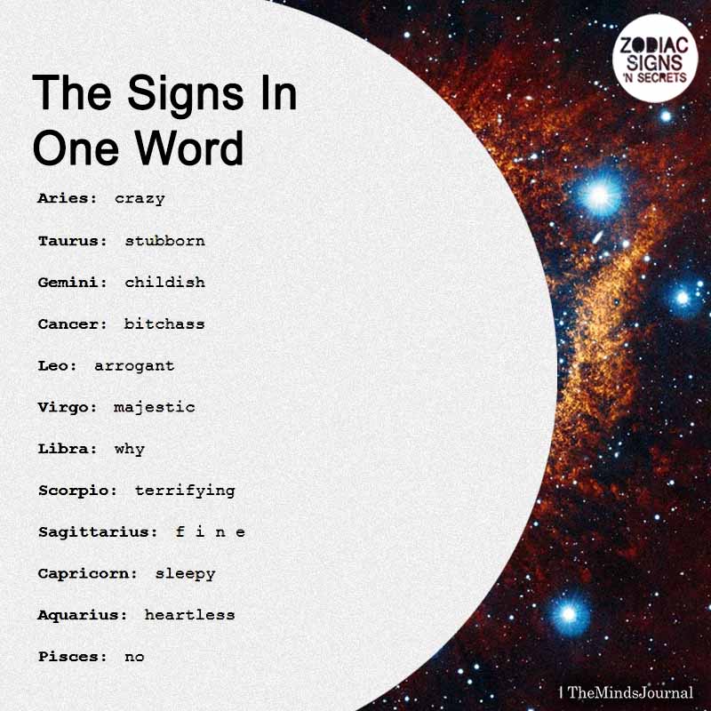 The Signs In One Word