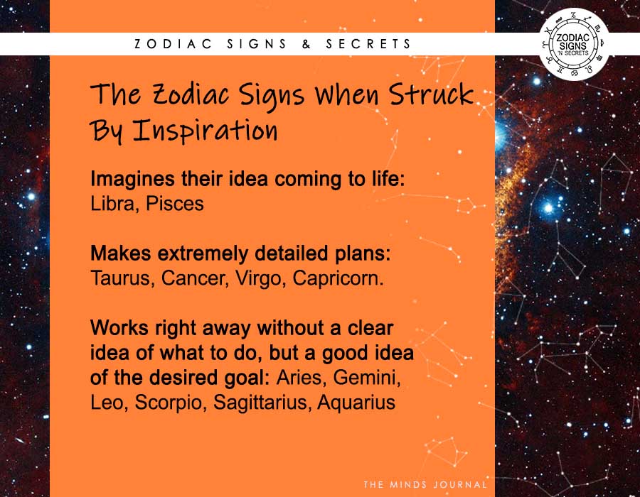 The Zodiac Signs When Struck By Inspiration