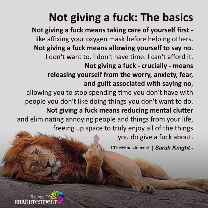 Not giving a fuck: The basics