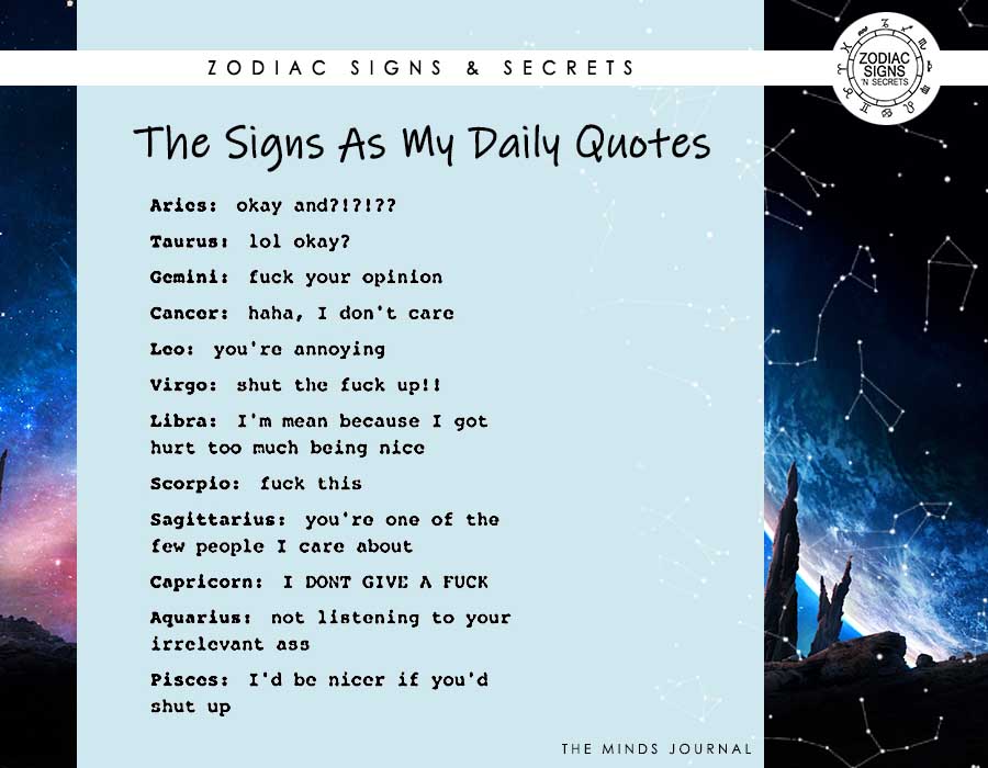 The Signs As My Daily Quotes