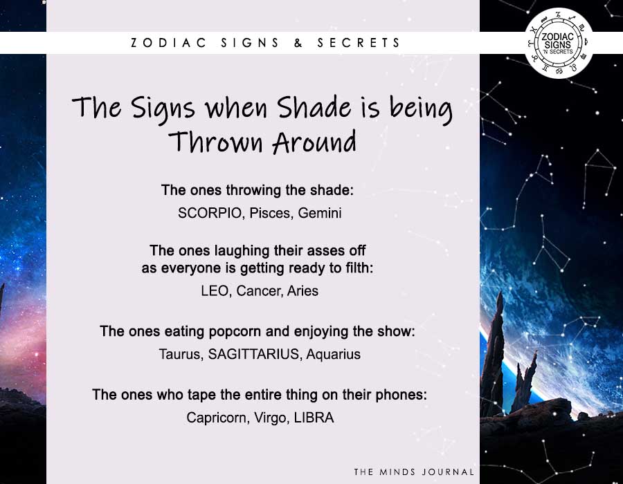The Signs When Shade Is Being Thrown Around