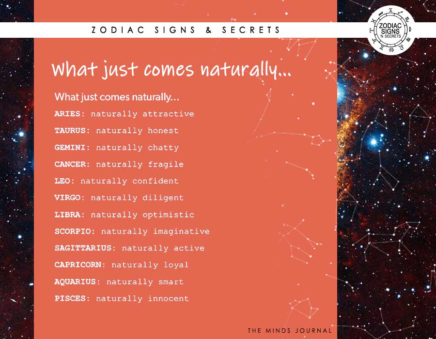What Just Comes Naturally For The Zodiac Signs