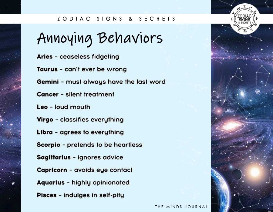 Zodiac Signs' Annoying Behaviors
