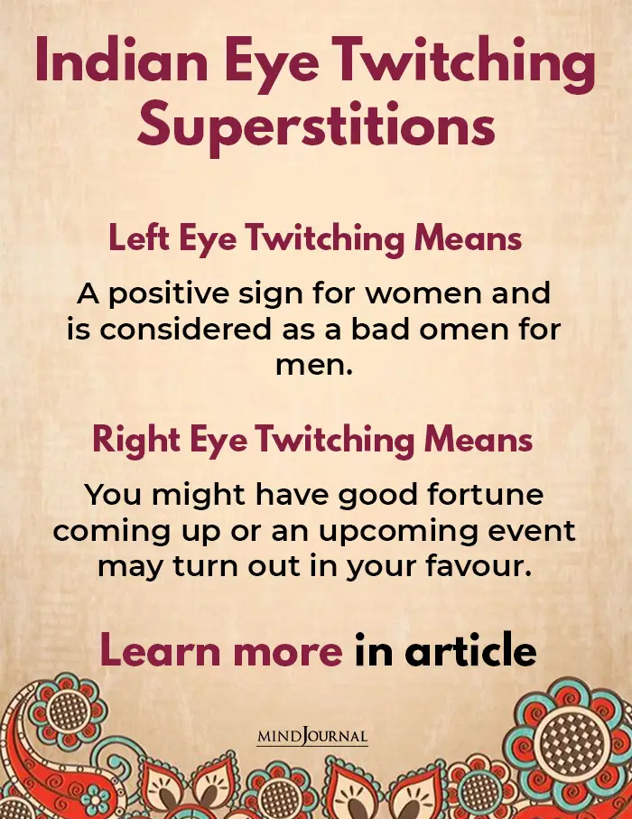 Eye Twitches Spiritual Meaning indian superstitions