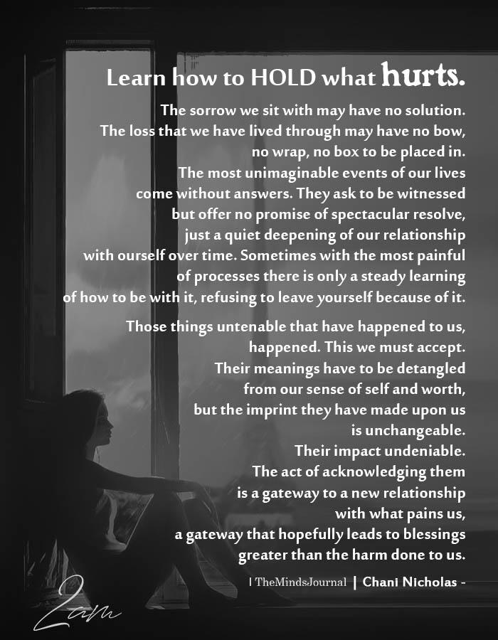 learn how to hold what hurts