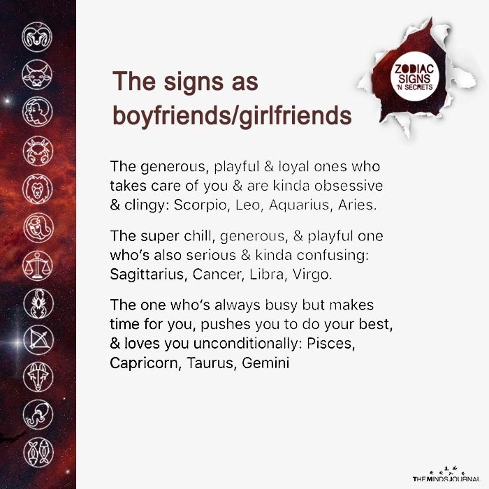 The Signs As BoyfriendsGirlfriends