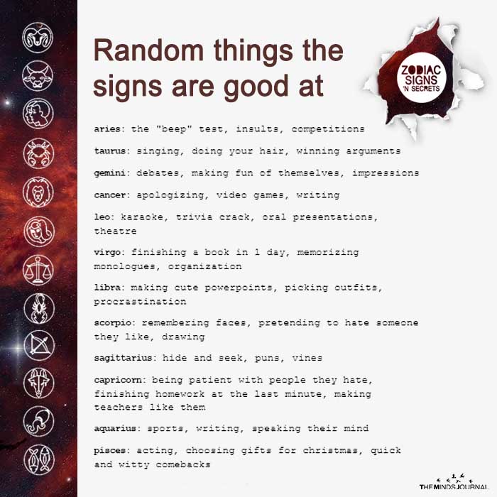 Random Things The Signs Are Good At