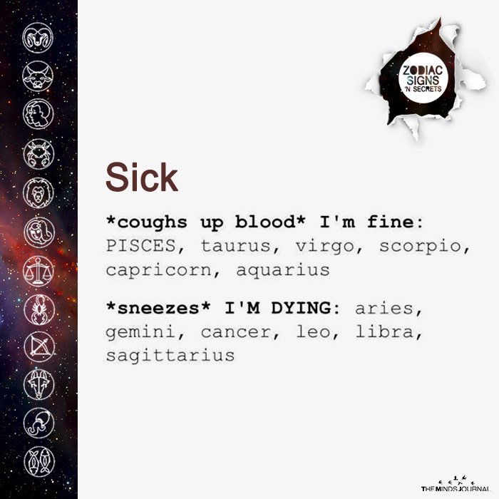 Signs' Reactions When They Are Sick