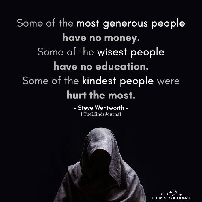 Some of the most generous people have no money