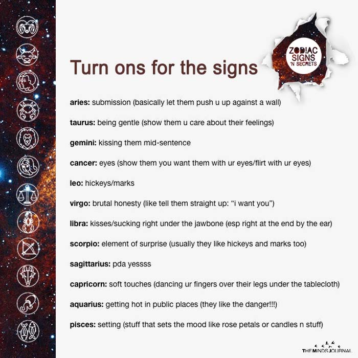 Turn Ons For The Signs