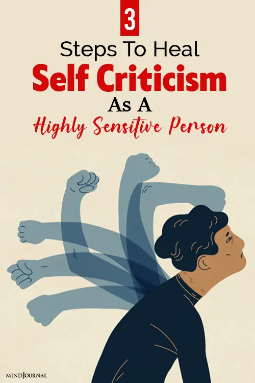heal self criticism as highly sensitive person pin