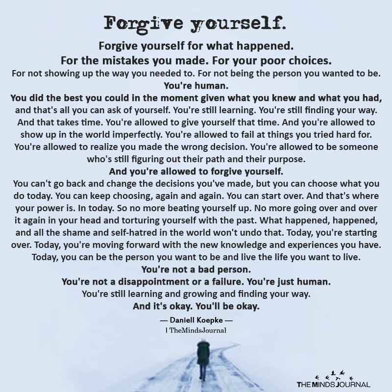 Forgive yourself