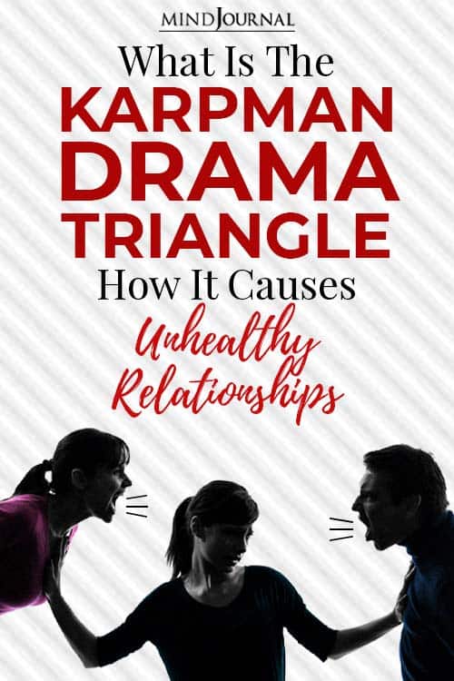 Karpman Drama Triangle Causes Unhealthy Relationships pin