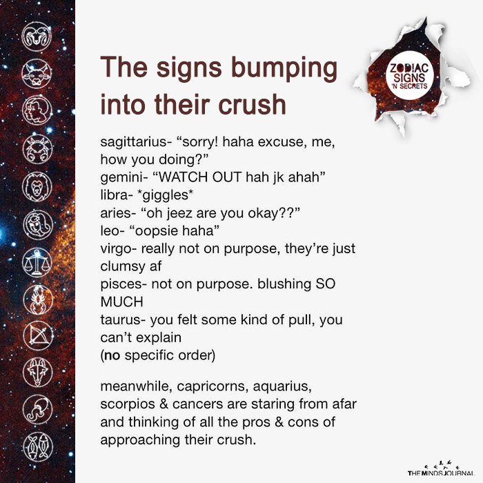 The Signs Bumping Into Their Crush