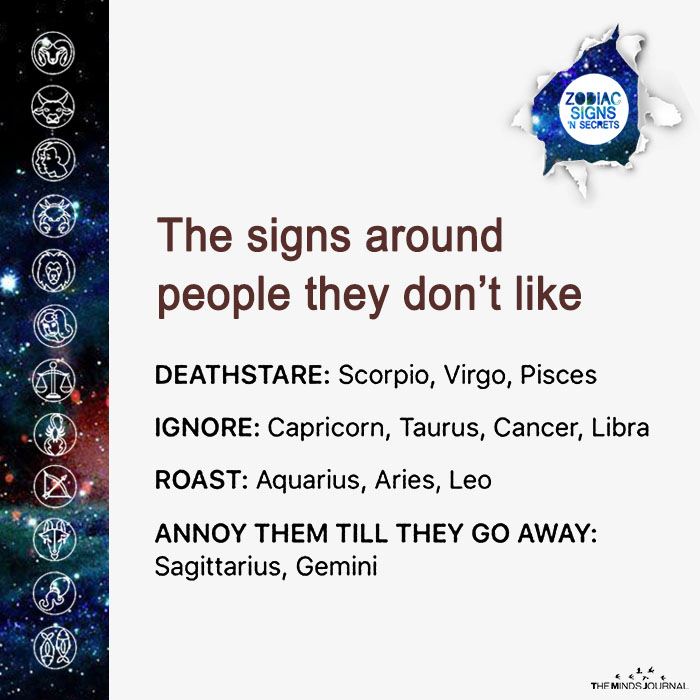 The Signs Around People They Don't like