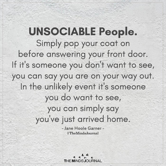 UNSOCIABLE people