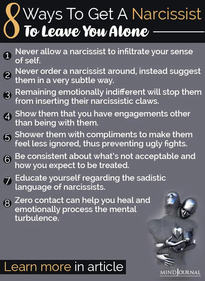 get a narcissist to leave you alone info