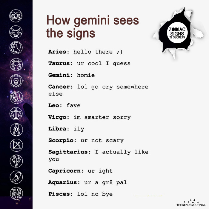 Gemini sees the signs