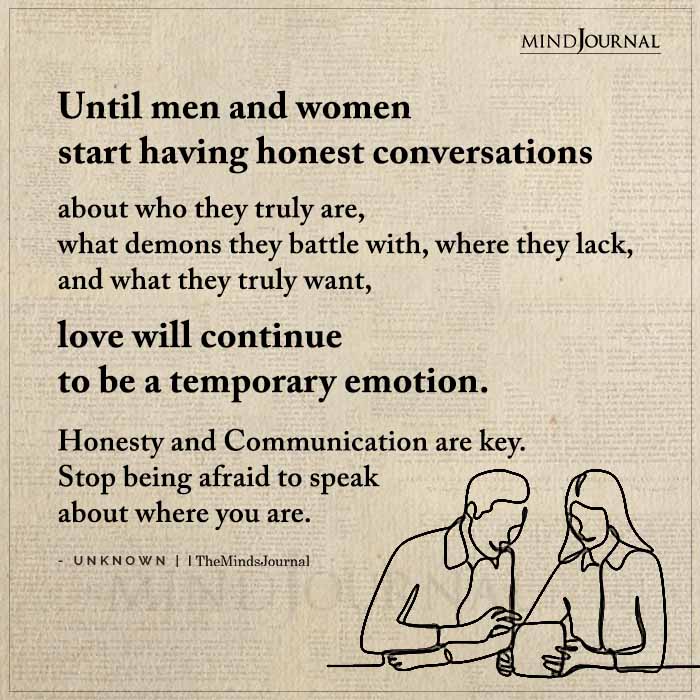Until Men And Women Start Having Honest Conversations