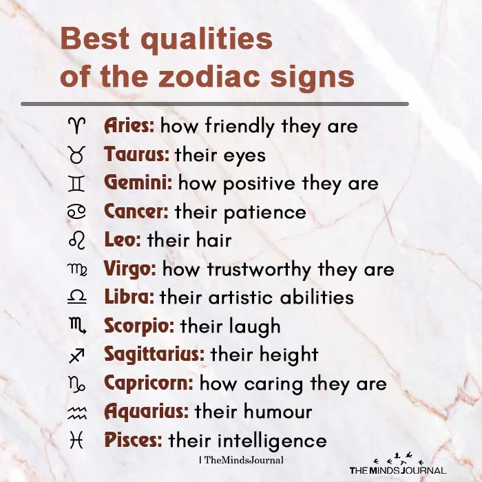 best qualities of the zodiac signs