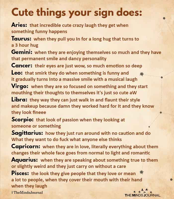 Cute Things Your Sign Does
