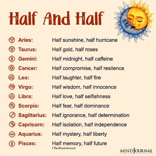 Zodiac Signs As Half And Half