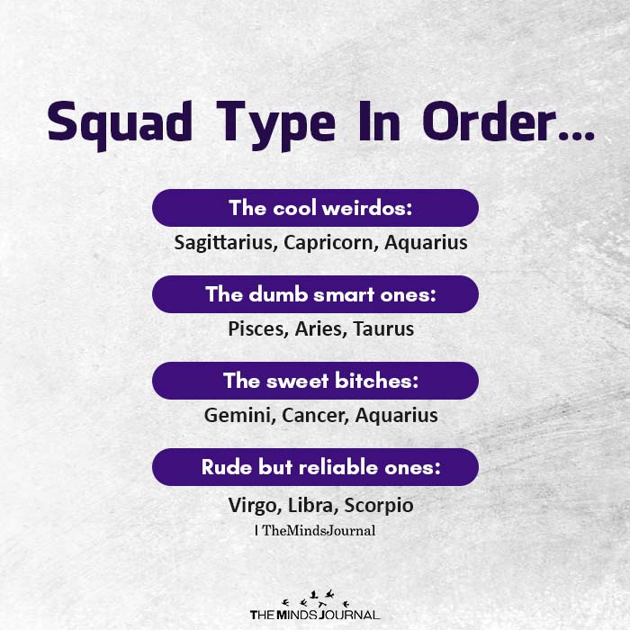 Squad Type In Order