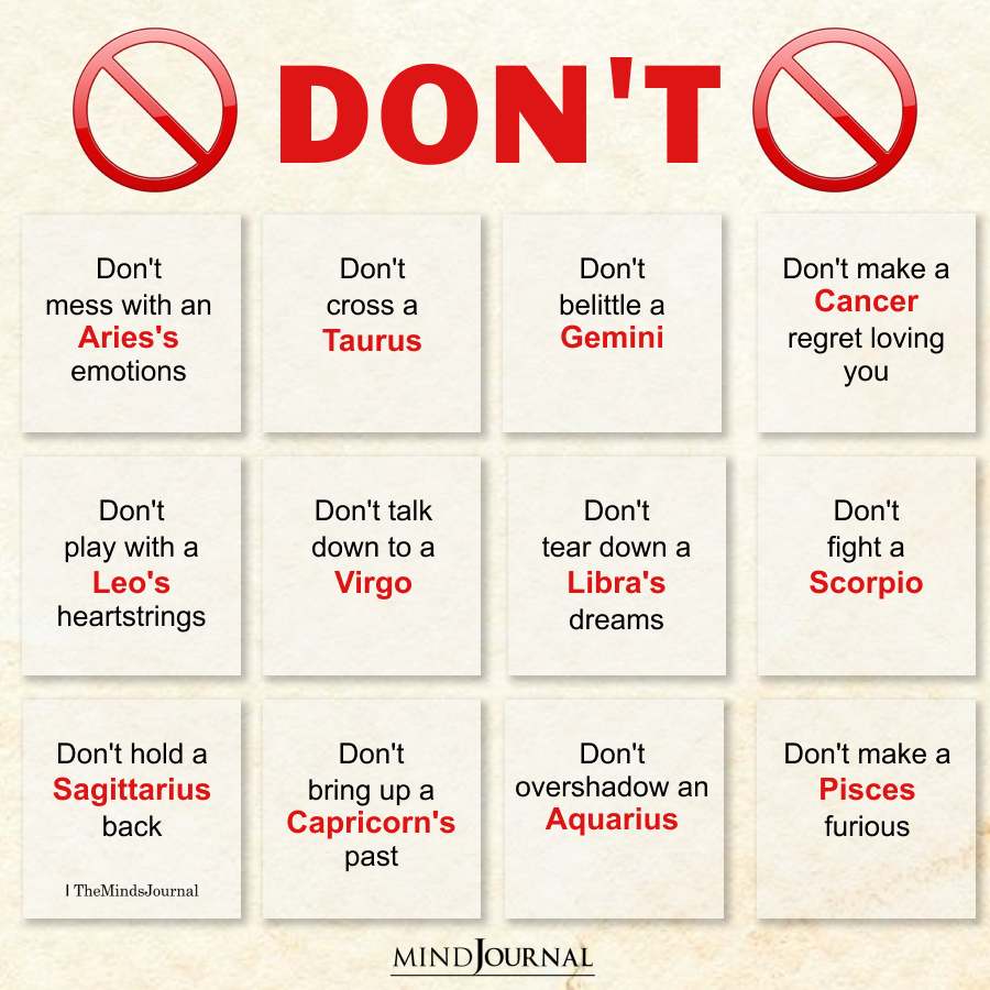 Don't Do These Things With The Zodiac Signs