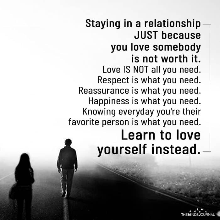 Staying in a relationship