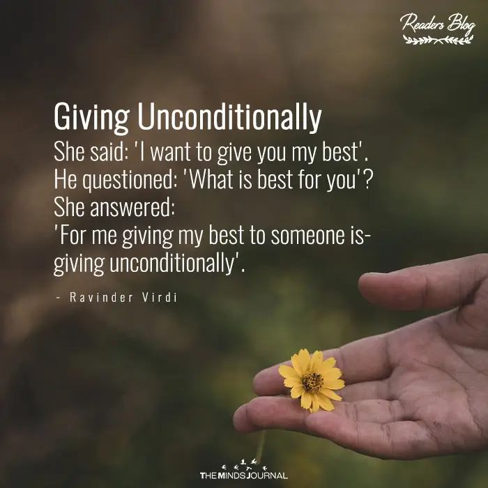 Giving Unconditionally