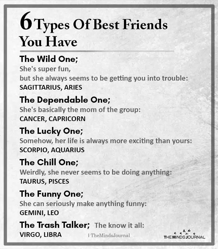 6 Types Of Best Friends You Have