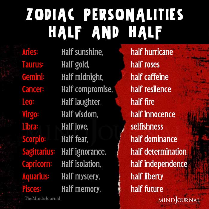 Zodiac Personalities Half And Half - Zodiac Memes