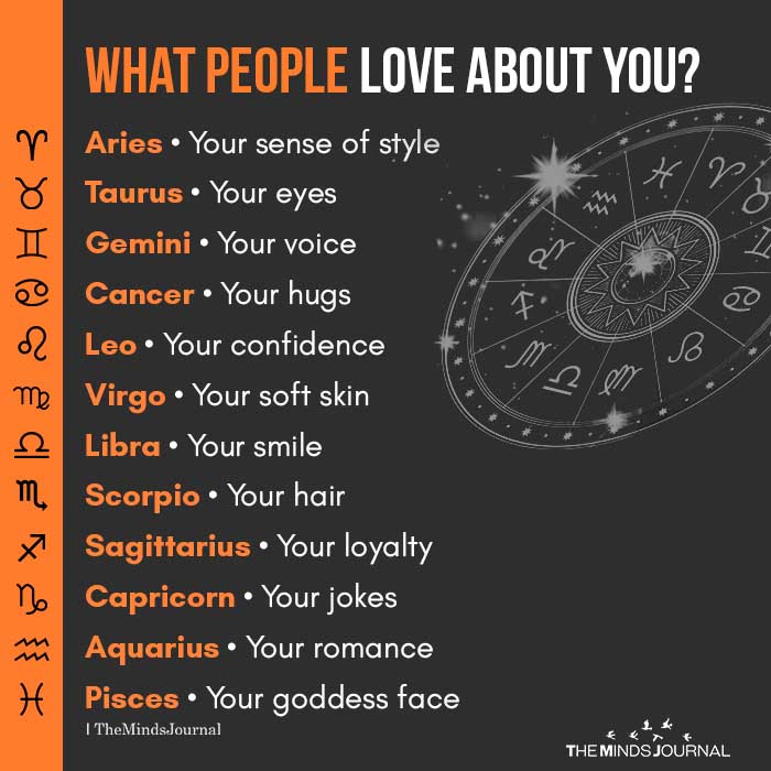 What People Love About You? Aries: Your Sense Of Style Taurus: Your Eyes