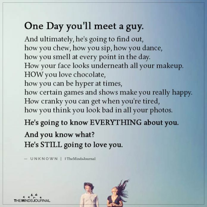 one day you will meet a guy 
