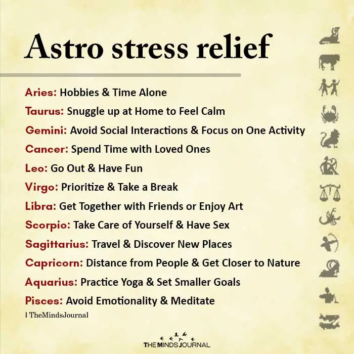Stress Relief For Zodiac Signs
