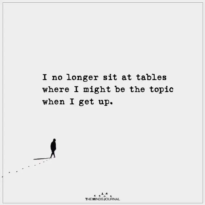 I No Longer Sit at Tables