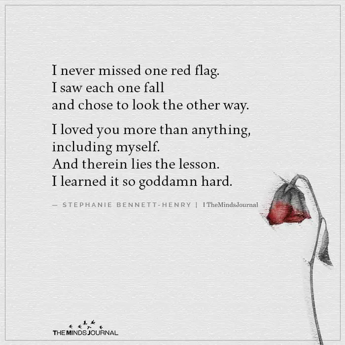 I Never Missed One Red Flag