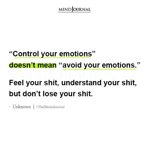 Control Your Emotions Doesn't Mean Avoid Your Emotions