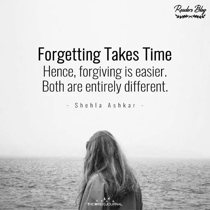 Hence forgiving is easier