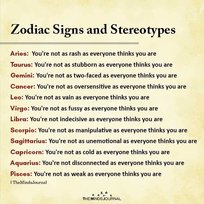 Zodiac Signs And Stereotypes