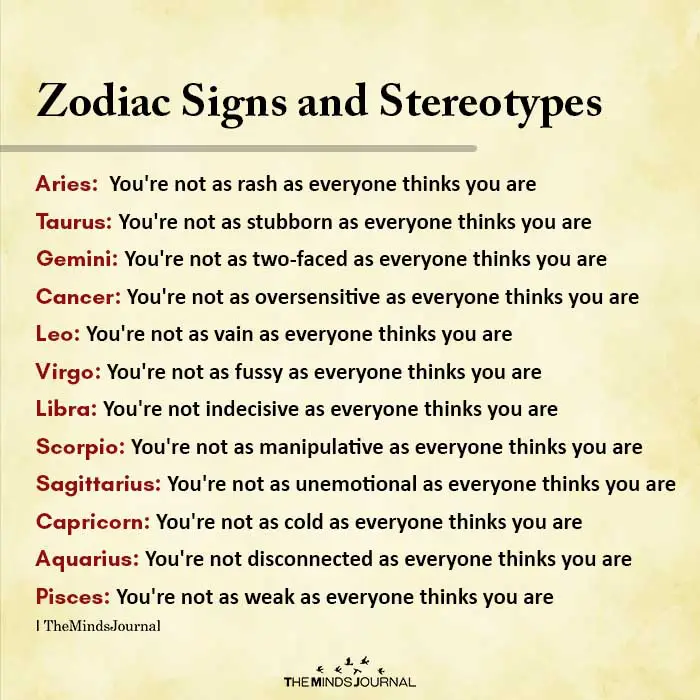 Zodiac Signs and Stereotypes
