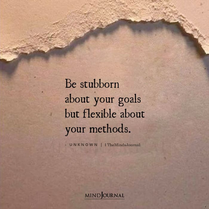 Be Stubborn About Your Goals And Flexible