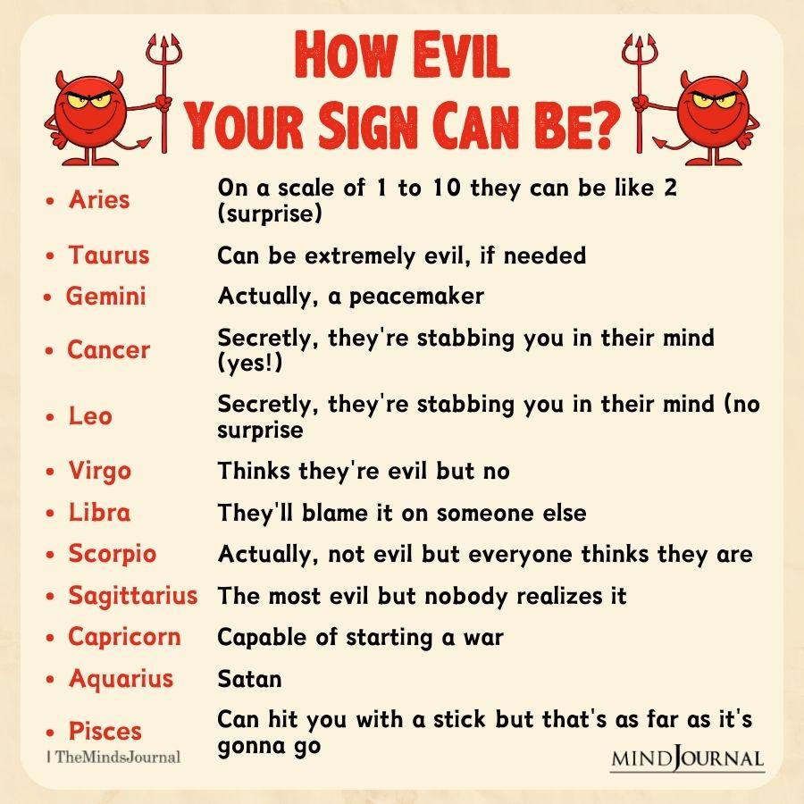 How Evil Your Zodiac Sign Can Be