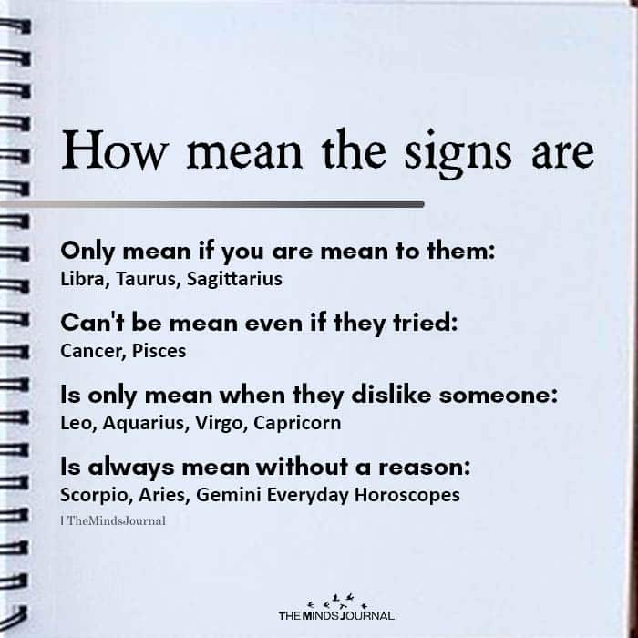 How mean the signs are