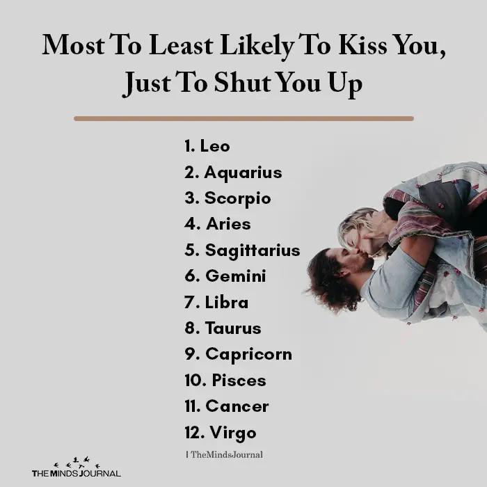 Most To Least Likely To Kiss You