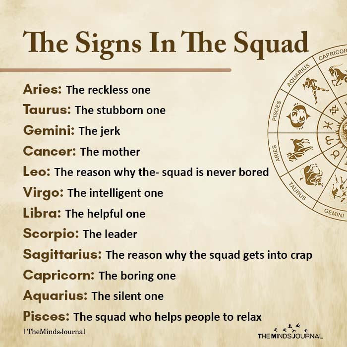 The Signs In The Squad